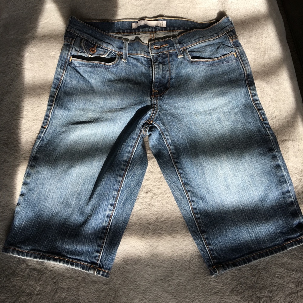 Old Navy Mid-rise Jean Shorts Thigh Length…
